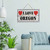 Autravelco Inspirational Wood Home Sign I LOVE Oregon Painted Wood Plaque Sign Quote Farmhouse Love Heart Red Valentines Wall Decorative Signs for Table Mantel 6x10 Inch