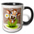 3dRose 110913_4""Jersey Cow In Grass" Two Tone Mug 11 oz Black/White