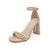 vodvob Women's Chunky High Heel Sandals Open Toe Buckle Ankle Strap Dress Shoes Party Wedding Pump Heel Sandals Nude Size 7