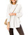 Zbyclub Womens Casual Crew Neck Waffle Knit Tunic Sweater Side Split Long Sleeve Pullover Sweaters Basic Jumper Tops White
