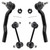 WEDOAUTO 4Pcs Suspension Kit Front Outer Tie Rods End Links + Front Stabilizer Bar Link Sway Bar Link Kit Set Fit For Mazda CX-7 2007 2008 2009 2010 2011 2012 Replace# ES800600 ES800601 K80157 K80158