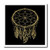 3D Rose Pretty Gold Dream Catcher On A Black Background Iron On Heat Transfer, 8 x 8, White