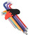 Begivuam Hex Keys Coloured Set 9 Pieces 230mm Metric Long Arm Ball End Hex Key Allen Wrench Set T-Handle Wrenches Set Tools
