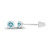 Solid 14K White Gold 3mm Round Natural Aquamarine March Birthstone Solitaire Ball Screw Back Stud Earring Solid 14K White Gold 3mm Round Natural Aquamarine March Birthstone Solitaire Ball Screw Back Stud Earring