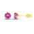 Solid 14K Yellow Gold 5mm Round Created Pink Sapphire Birthstone Solitaire Ball Screw Back Stud Earring