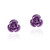 AeraVida Gorgeous Blooming Rose Purple Resin on Sterling Silver Stud Earrings | Cute Sterling Silver Stud Earring for women | Flower Stud Earrings | Vintage Stud Earrings | Gift for Daughter