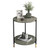 Nesawaki Round Side Table Grey Marble Nightstand 2-Tier Coffee End Table for Living Room,Bedroom,Small Spaces,Easy Assembly,Modern Bedside Sofa Side Table with Gold Steel Frame