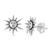 Smiley Face Sun Stud Earrings .925 Sterling Silver
