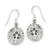 Seashell Dangle Stamped Sand Dollar Ocean Beach .925 Sterling Silver Cutout Earrings