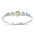 Round Circle Pink Simulated Opal Journey Ring New .925 Sterling Silver Band Size 6