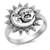 Sun Moon Universe Faces Ring New .925 Sterling Silver Band Size 8