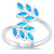 Blue Simulated Opal Leaf Branch Vine Tree Ring New 925 Sterling Silver Band Size 11