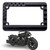 American Flag Motorcycle License Plate Frame Tag Bracket. 3D Raised Letter (Black/Black)