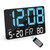 Amgico Digital Clock Large Display, 11.5" LED Wall Clock, Temperature, Calendar, 5 Levels Dimming, Alarm Clock for Deep Sleepers, Bedroom, Living Room, Classroom, Farmhouse Blue
