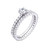 Amazon Collection Platinum Plated Sterling Silver Infinite Elements Cubic Zirconia Round Cut Bridal Ring, Size 7