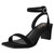 Ankis Black Heels Women's Square Open Toe Ankle Strap Low Block Chunky Heels Sandals Party Dress Buckle Sandals Standard Size 2.25 Inches Heel Design