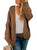 Astylish Womens Cardigans Loose Winter Warm Cozy Open Front Solid Long Sleeve Chunky Cable Knited Cardigan Sweater Large Brown