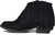 J. Adams Marrow Ankle Boot - Western Fringe Cowboy Low Heel Bootie - Black Vegan Suede - 7