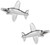 Cuff-Daddy Silver Tone Airplane Aviation Cufflinks with Presentation Box with Presentation Box