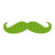 Mustache Sticker Vinyl Decal Notebook Car Window Laptop 6" x 2" (Lime)