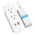 20W USB C Recessed Power Strip, BTU Flat Plug Power Strip Furniture Outlet, Flush Mount Desk Outlet 2 USB 2 Outlets Slim Power Strip for Side Table End Table, 6ft Cord (White)