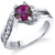 Peora Majestic Wave 1.00 carats Created Ruby Ring in Sterling Silver Size 5