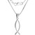 Sterling Silver Christian Fish Ichthys Pendant Handmade 1 1/2 inch tall