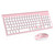 Wireless Keyboard and Mouse Combo, cimetech Compact Full Size Wireless Keyboard and Mouse Set 2.4G Ultra-Thin Sleek Design for Windows, Computer, Desktop, PC, Notebook - (Rosegold)