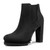mysoft Women's Platform Chunky Block Heel Booties High Heel Lug Sole Chelsea Ankle Boots with Side Zippers