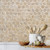 DICOFUN Hexagon Peel and Stick Backsplash Tile, Sandstone Look with Light Gold Kitchen Backsplash Peel and Stick Wall Tiles, 1
