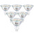 DiCUNO MR16 LED Bulbs Dimmable 50W Halogen Replacement 2700K Warm White, GU5.3 Bi-Pin Base Glass Cover 120 Degree Beam Angle 12V 5W 500 Lumens, Landscape Spotlight Track Recessed Lighting, 6 Packs