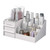 HJINGBIN Makeup Desk Organizer, Makeup Organizer with Drawers, Bathroom Countertop Organizer for Cosmetics, Vanity Holder for Lipstick, Brushes, Lotions, Eyeshadow, Nail Polish and Jewelry (White)