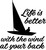 Life is Better with The Wind at Your Back Sail Boat Wall Decals for Walls Peel and Stick Wall Art murals Black Small 8 Inch