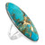 Turquoise Ring Sterling Silver 925 Genuine Gemstones Size 6 to 11 (Teal/Matrix Turquoise, 9)