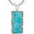 Turquoise Pendant Necklace 20" Sterling Silver 925 Genuine Gemstones (Turquoise)
