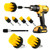 D.S.Exthefic 7Pcs Drill Brush Attachment Set, Power Scrubber Brush Cleaning Kit with Extend Attachment, All Purpose Drill Scrub Brushes for Bathroom Surfaces Tub Shower Floor Tile Carpet Grout and Car