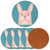 Coasters for Coffee Table, 6 Drink Coasters, Farmhouse Bar Coasters, Cool Housewarming Gift, New Home, Cartoon Bunny Pink