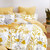 SLEEPBELLA Duvet Cover Set 600 Thread Count White Floral Cotton Bedding Set (Full, Yellow & White Botanical)