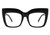 FEISEDY Square Oversized Reading Glasses Blue Light Blocking Reader Glasses Frame Eyewear Women B2627 Black 1.25x