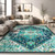 FOBIG Area Rug 5x7 Washable Living Room Rug,Vintage Soft Area Rug Boho Area Rug,Non-Slip/Non-Shedding Print Floor Carpet for Dining Room,Bedroom-Green