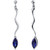 Peora Created Sapphire Dangle Earrings Sterling Silver 2.50 Carats Marquise Cut