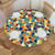 FATTTYCY Round Table Cloth Colorful Mosaic Tablecloth Elastic Edge Fitted Table Cover Fits Tables Up to 45"-50" Diameter