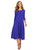 HOTOUCH Women Casual Pleated 3/4 Sleeve Solid Party Dress Long Midi Dress (Royal Blue S)