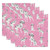Square Placemats Set, Dining Table Placemat, Washable Place Mats, Dalmatian Dog Cartoon Animal Lovely Pink