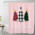 LB Pink Christmas Shower Curtain Decor, Abstract Red Black and Green Plaid Xmas Tree Shower Curtain for Bathroom 60" W x 72" L Polyester Fabric Bathroom Decoration Bath Curtains Hooks Included