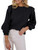 LILLUSORY Women's Crewneck Long Sleeve Sweaters 2023 Fall Casual Ribbed Knit Pullover Sweater Black
