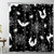LB Black and White Halloween Shower Curtain Horror Bat with Spider Web Shower Curtain Set Gothic Shower Curtains for Bathroom Waterproof Washable Fabric with Hooks,72x72 inch