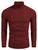 COOFANDY Men's Thermal Turtleneck Sweater Casual Slim Fit Cable Knit Pullover Sweaters Wine Red