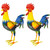 MACLARONX 2 Pack Metal Rooster Yard Art Garden Decor 14" Chicken Sculptur Outdoor Figurines Rooster Statue for Backyard Lawn Patio Kitchen Home Decorations