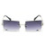 mincl/Fashion Small Rectangle Sunglasses Women Ultralight Candy Color Rimless Ocean Sun Glasses (silver&gray)